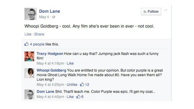 Whoopi Goldberg is among the early adopters of the Facebook Mentions app.