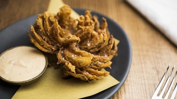 Share a blooming onion at Bar Brose.