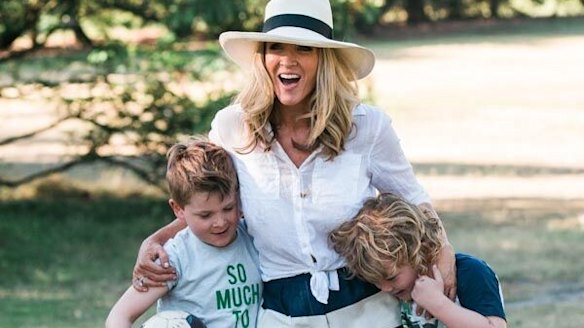 Jacinta Tynan with her two boys. 