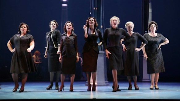 The ladies of the fictional Goodes department store in full-flight.