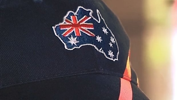 The offending Australia Day hat sold by Woolworths.