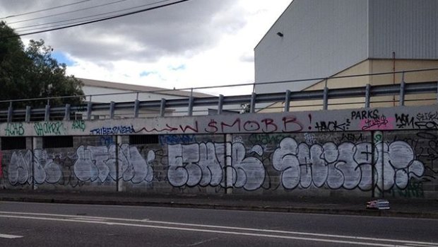 Graffiti believed to have been painted by Ether, Utah and Nokier in Melbourne this year.