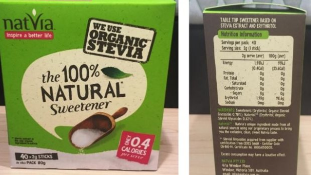 Founder of Natvia sweetener Sam Tew said the brands use of 'natural' is valid because it is made from 100 per cent natural sweeteners.