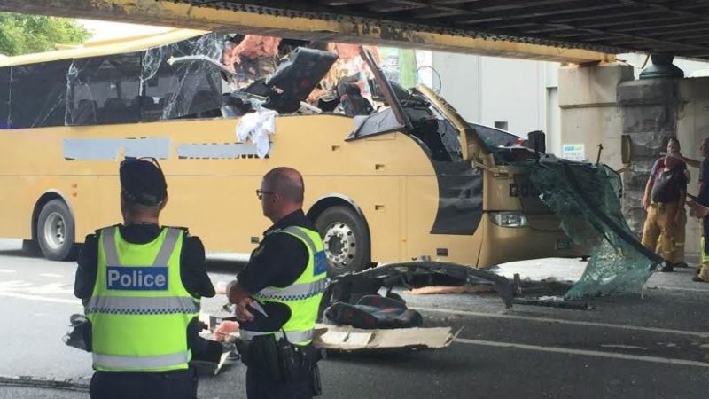 Bus Crashes In South Melbourne Trapping Passengers