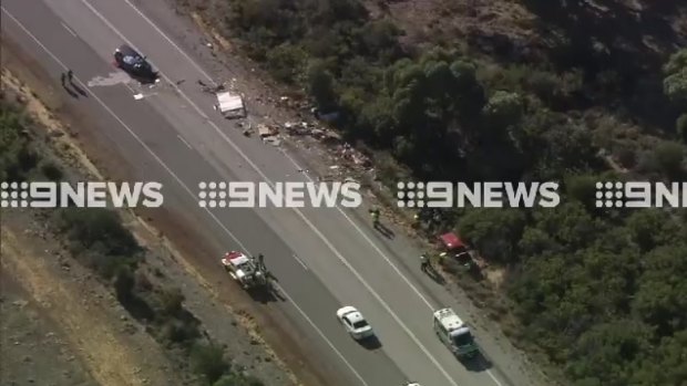 The carnage following Monday's fatal crash.