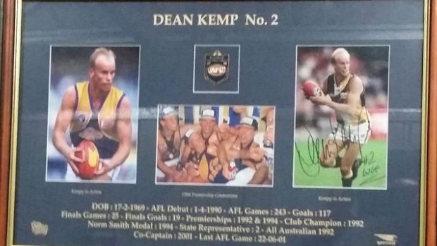 The stolen Dean Kemp retirement piece