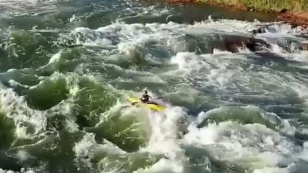 The spillway rapids are intense.