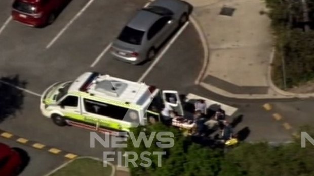 A male child has been taken to hospital after reportedly being bitten by a snake at school.