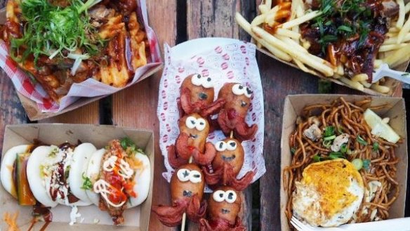 Some of the goodies on offer at the Sydney's Good Food Night Noodle Markets.
