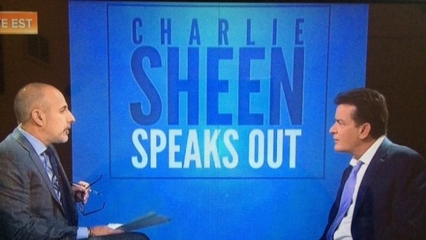 Today host Matt Lauer interviews Charlie Sheen about his condition, drug use and sexual behaviour.