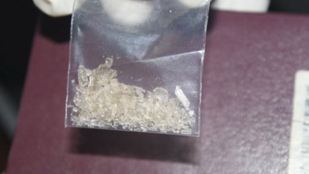 A sample of the drug ice found by police.