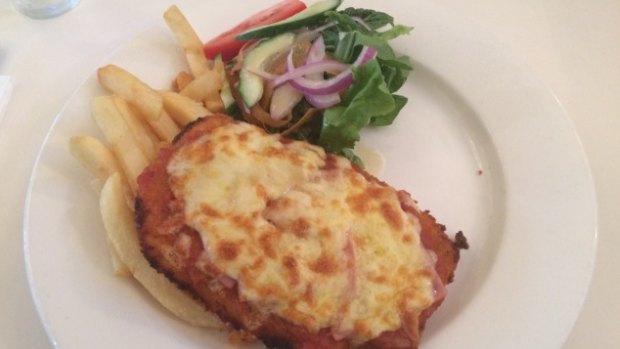 Didn't finish... the parma at the Indooroopilly Hotel was let down by its side dishes, according to Stephen Humphreys.