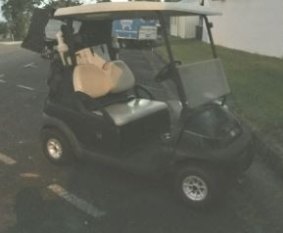 The golf buggy in question.