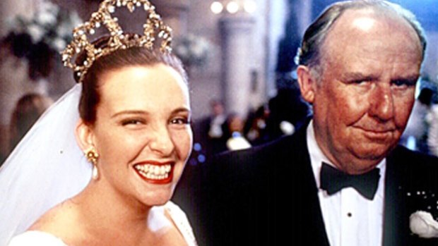 Toni Collette and Bill Hunter in <i>Muriel's Wedding</i>. Gary Sweet will play Bill Hunter's role of Muriel's dad in <i>Muriel's Wedding the Musical</i>.