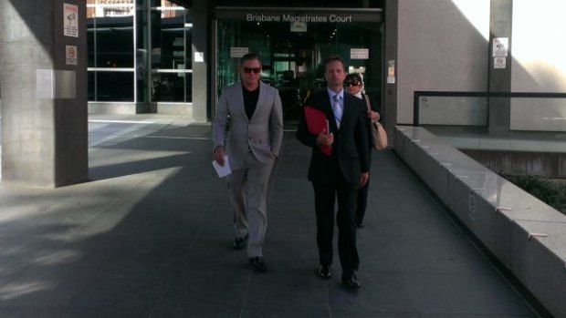 Matt Lockley leaving court in Brisbane.