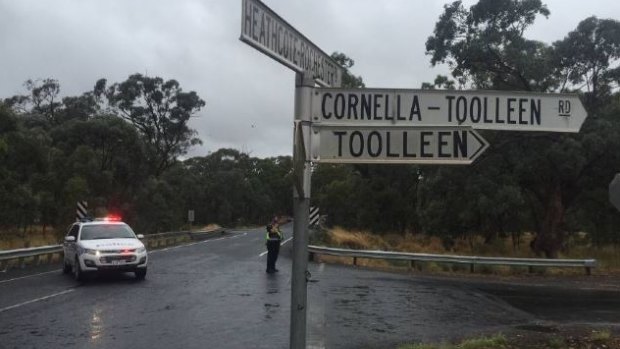 A child has been killed and three people injured in a crash near the intersection of Heathcote-Rochester and Cornella-Toolleen Roads.
