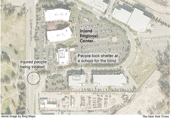 Aerial map of San Bernardino shooting
