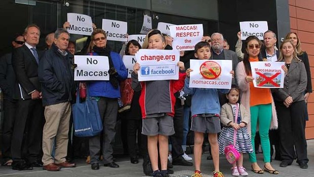 Applecross residents protest against plans for a new McDonald's outside the State Administrative Tribunal Building in August.