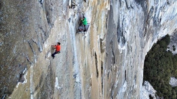 Kevin Jorgeson, left, and Tommy Caldwell continue their epic ascent of Dawn Wall. 