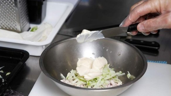 Step 6: Add the whole egg mayonnaise and mix together. 