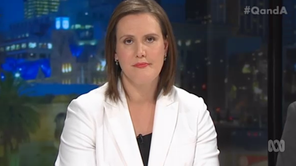 Kelly O'Dwyer, Liberal minister for small business and assistant treasurer, on <i>Q&A</i>.