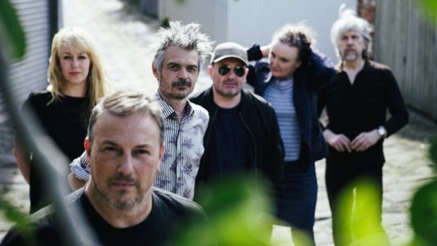 "We just slot together," says Vincent Giarrusso (second from left) with his Underground Lovers bandmates, including  Glenn Bennie (third from right) and Philippa Nihill (second right).