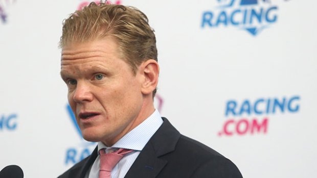 Andrew Catterall walking from the Flemington headquarters on Tuesday after having a sudden change of heart was the icing on the cake.