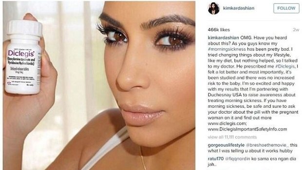 Kim Kardashian made the news for (mis)promoting morning sickness pills.