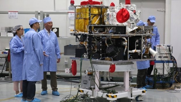 The 600-kilogram payload that is now onboard the Chinese Micius satellite producing pairs of quantum entangled photons.