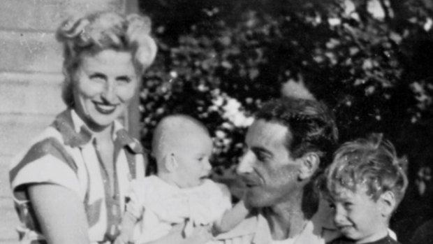 Tony and Shirley Rafty in Maitland with their two eldest children, Denis and Stan, in 1954.