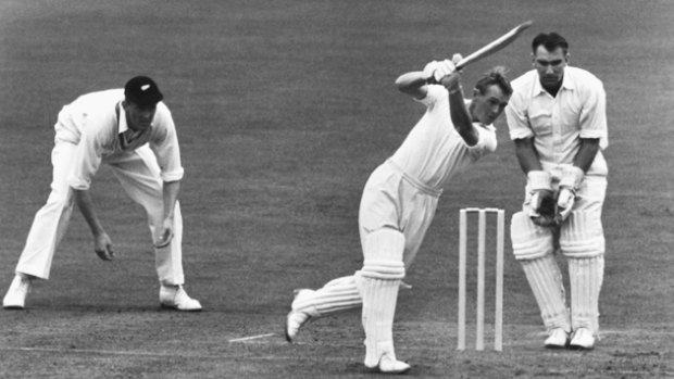 An eye for the sharp single: Peter Richardson playing against New Zealand at Old Trafford, 1958.