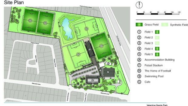Valentine Sports Park site plan illustration.
