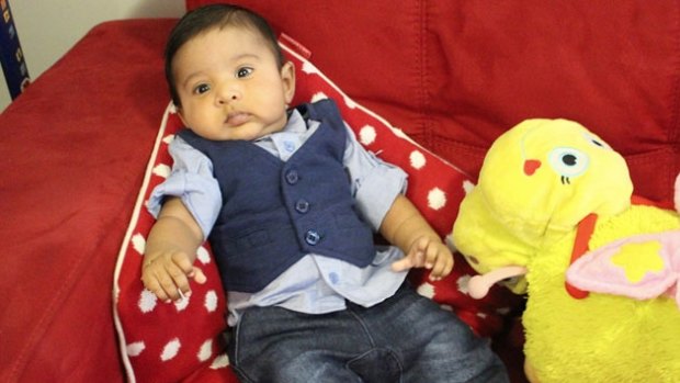Four-month-old Shrihan Srinivas.  