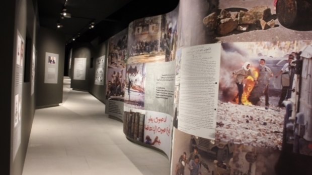Some PLO events are overlooked in the new Arafat Museum.