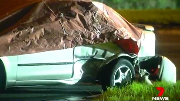 The car involved in the St Albans crash on Anzac Day.