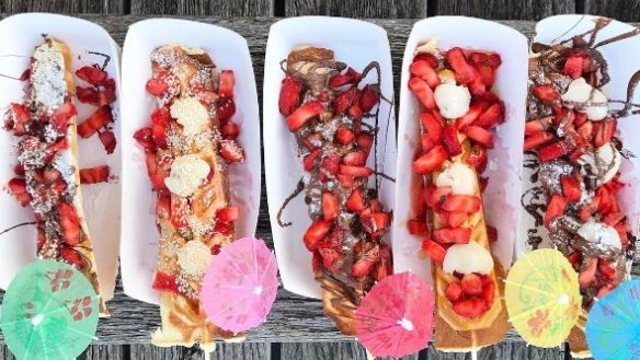 Waffles are on a stick at the Perth Night Noodle Markets.