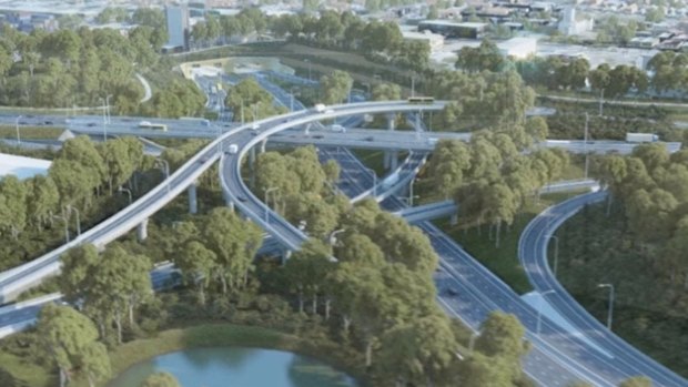 The size of the WestConnex interchange at St Peters has angered many residents. 