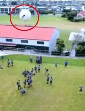 Student knocks a drone out of the sky with stray kick
