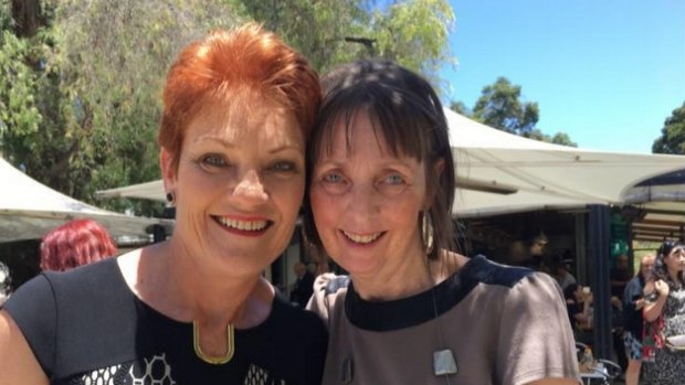 Michelle Meyers with WA One Nation leader Pauline Hanson.