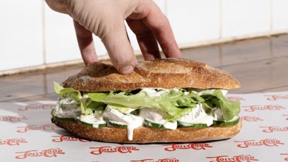 Jolly Good's chicken baguette.