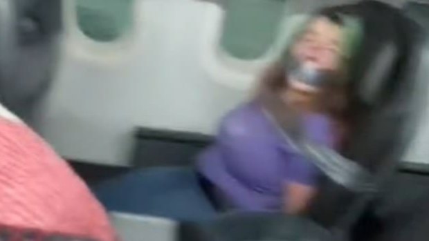 A video posted on TikTok last month showed a woman duct-taped to her seat on an American Airlines flight.