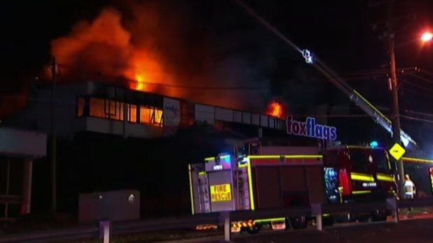 Four buildings were alight after the blaze started in a factory in Evans Road, Salisbury.