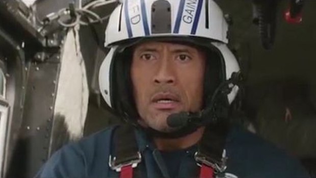 Rock solid: Dwayne Johnson stars in <i>San Andreas</i> as a rescue helicopter pilot who needs to save his family after "the big one" finally hits the San Andreas fault. 