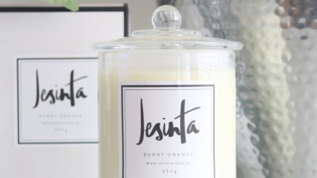Shining bright: Jesinta's new range of self-titled, au natural candles