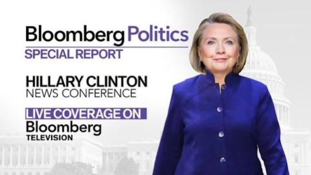 Bloomberg Politics: 'Bad call on the Hillary promo graphic'.