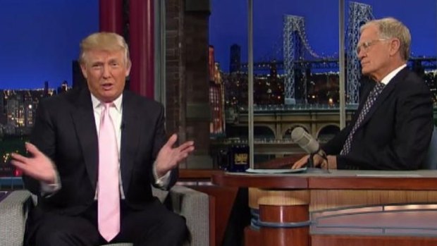 Donald Trump on <i>The Late Show</i> with David Letterman.