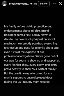 Brooklyn Beckham breaks silence on family feud with powerful statement