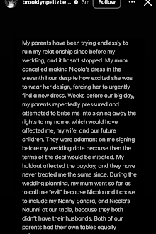 Brooklyn Beckham statement on family feud with David and Victoria