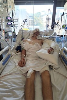Kane Valentine spent three months in hospital after the accident and underwent 20 surgeries.