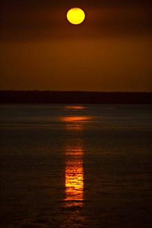 Natural phenomenon known as 'Staircase to the Moon' which occurs from March to October in Broome, WA